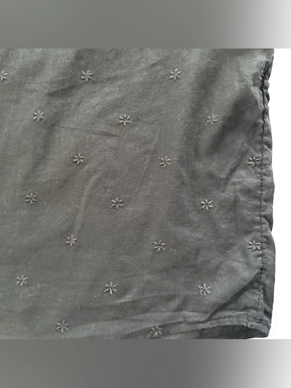 GAP Embroidered Ruffle Pintuck Shirt in Black | XL | GUC - Picture 8 of 9